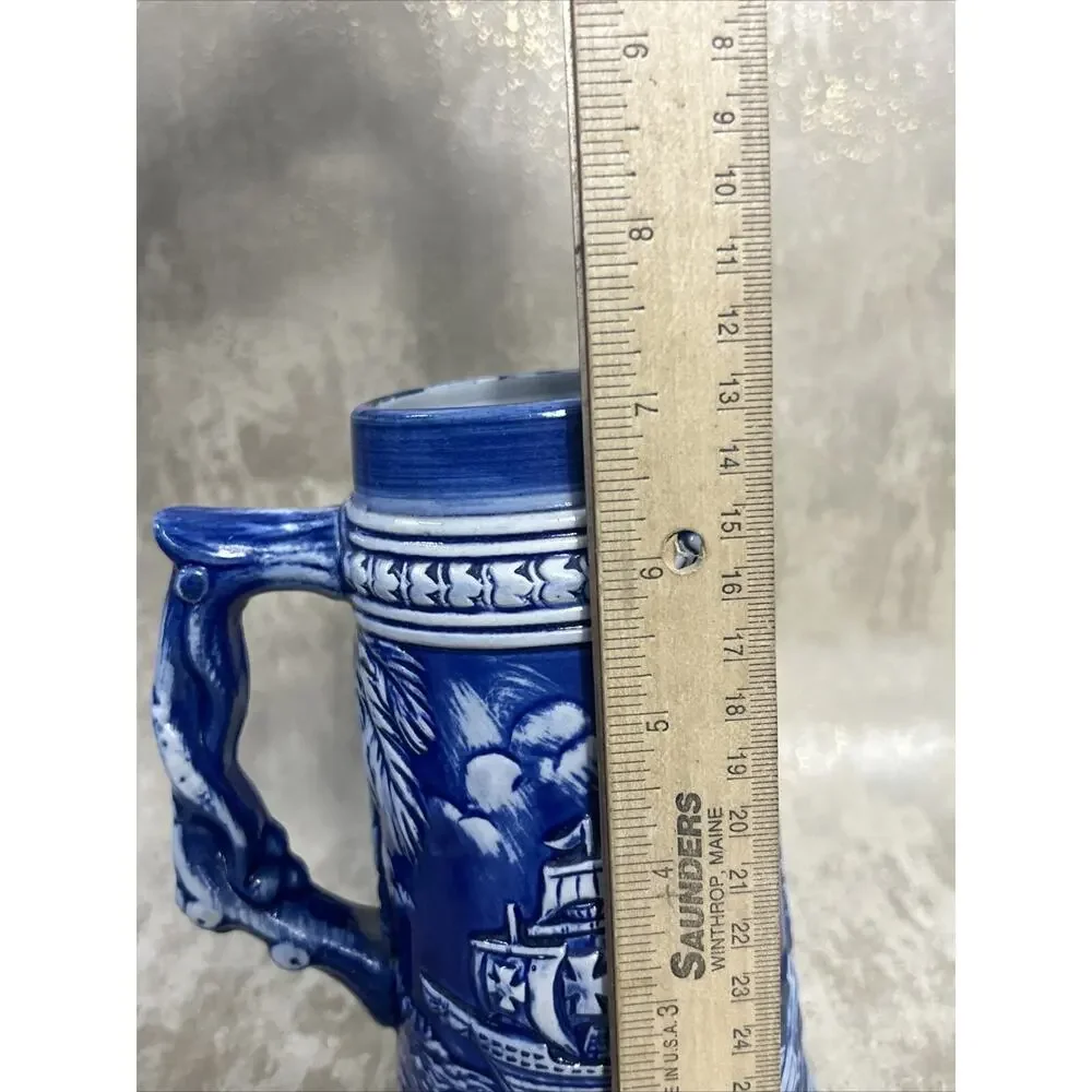 Vintage Virgin Islands Blue Glaze Souvenir Beer Stein